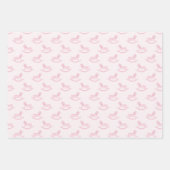 Roze Rocking Horse Baby shower Wrapping Paper Shee (Voorkant)