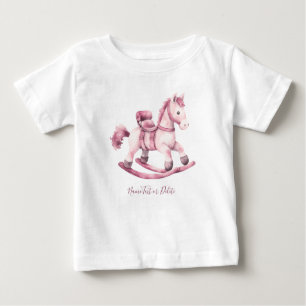 Roze Rocking Horse Baby T-shirt