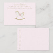 Roze  Rocking Horse Cowgirl Baby shower Informatiekaartje (Voorkant / Achterkant)