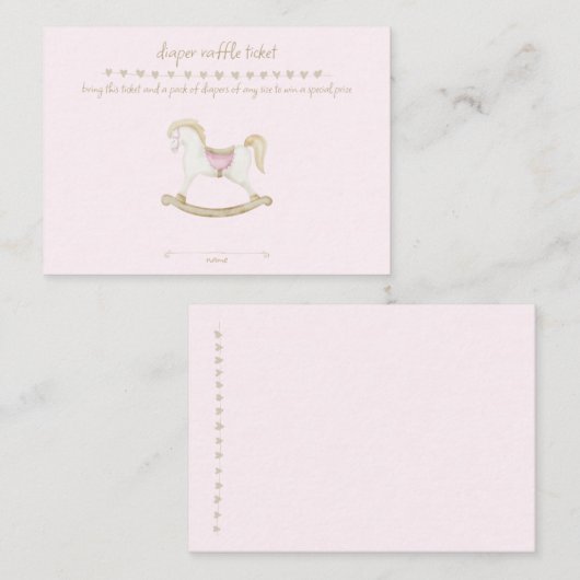 Roze  Rocking Horse Cowgirl Baby shower Informatiekaartje (Voorkant / Achterkant)