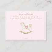 Roze  Rocking Horse Cowgirl Baby shower Informatiekaartje (Voorkant)