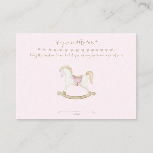 Roze Rocking Horse Cowgirl Baby shower Informatiekaartje (Voorkant)