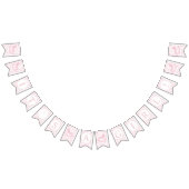 Roze Rocking Horse Gingham Girl Baby Banner (Alle)