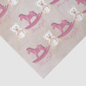 Roze Rocking Horse, het is een MEISJE! Tissuepapier (Detail)