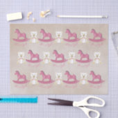 Roze Rocking Horse, het is een MEISJE! Tissuepapier (Craft)