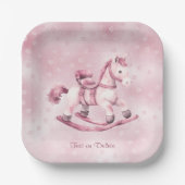 Roze Rocking Horse Paper Bord (Voorkant)