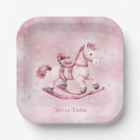 Roze Rocking Horse Paper Bord (Voorkant)