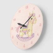 Roze Rocking Horse Wall klok (Hoek)