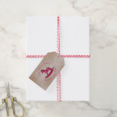 Roze Rocking Paard Baby Meisje Custom Cadeaulabel (Met Touw)