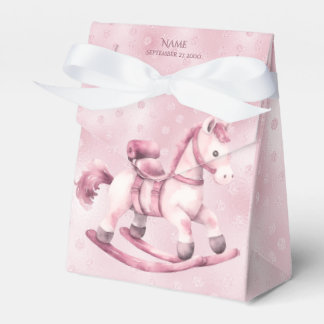 Roze Rocking Paard Favor Box Bedankdoosjes