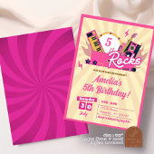 Roze Rocks Verjaardagsmeisje Kaart