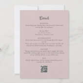 Roze Rococo Barok Bloemen Alles in één bruiloft Kaart (Achterkant)