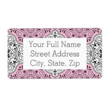 Roze rococo patroon bloemmotief