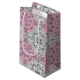 Roze rococo patroon bloemmotief klein cadeauzakje
