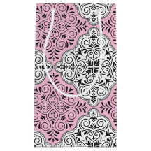 Roze rococo patroon bloemmotief