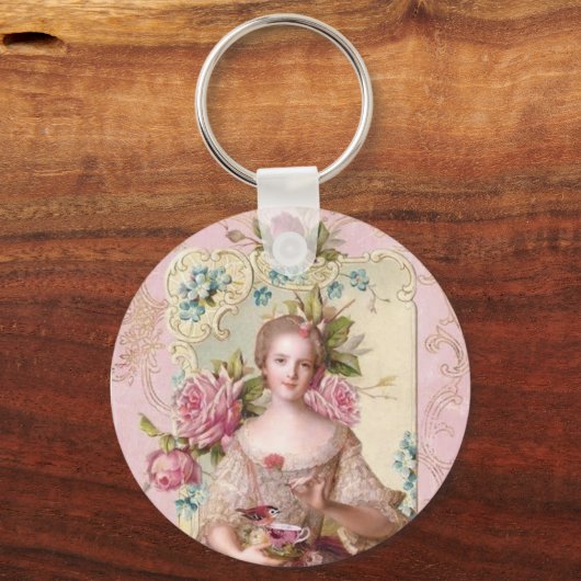 Roze Rococo-Sleutelhanger Sleutelhanger (Voorkant)