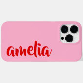Roze rode aangepaste naam vet script Case-Mate iPhone case (Achterkant (horizontaal))