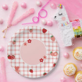 Roze, rode aardbei en bloem Bord (Feest)