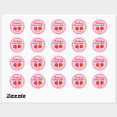 Roze rode aardbei Hartelijk dank Berry Ronde Sticker (Vel)