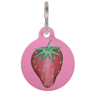 Roze rode aardbei met kleutervruchtendog huisdierpenning