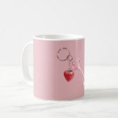 Roze Rode Aardbei Sleutel Koffiemok (Voorkant links)