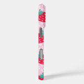 Roze Rode Aardbeien Bloemmotief Monogram Case-Mate iPhone Case (Achterkant / Rechts)