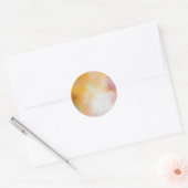 Roze rode, Abstracte blauwblanco Sjabloon Ronde Sticker (Envelop)