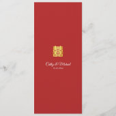 Roze rode achtergrond Chinese bruiloft Menu (Achterkant)