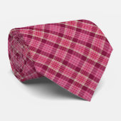Roze rode afbeelding Modern Tartan Stijlvol patroo Stropdas (Opgerold)