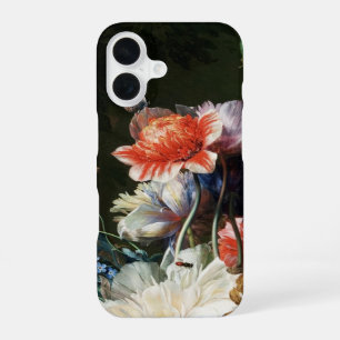 ROZE RODE ANEMONEN WITTE BLOEMEN,VLINDER Bloemstuk iPhone 16 Hoesje