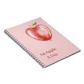 Roze Rode Appel Ballon Notitieboek (Rechterzijde)