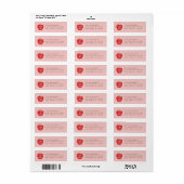 Roze Rode Appel Kleuterschool Afstudeeradres Etike Etiket (Full Sheet)