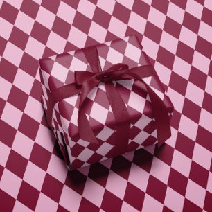 Roze rode argyle patroon Inpakpapier