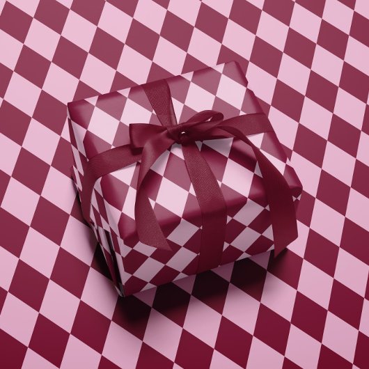 Roze rode argyle patroon Inpakpapier