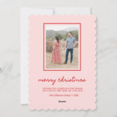 Roze & Rode Baby op Komst Zwangerschap Kerstmis Feestdagenkaart (Achterkant)