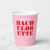 Roze & Rode Bachelorette-weekend met een knal Papieren Bekers (Achterkant)