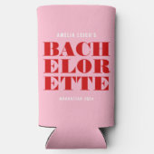 Roze & Rode Bachelorette-weekend met een knal Seltzer Blikjeskoeler (Achterkant)