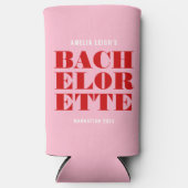 Roze & Rode Bachelorette-weekend met een knal Seltzer Blikjeskoeler (Voorkant)