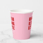Roze & Rode Bachelorette-weekend met knal Papieren Bekers (Rechts)