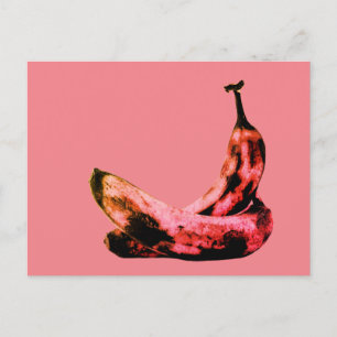 Roze rode Banaan Pop Art Cool Unieke Briefkaart
