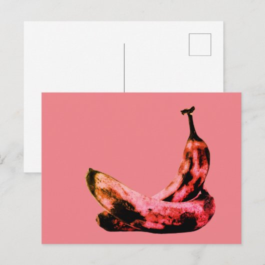 Roze rode Banaan Pop Art Cool Unieke Briefkaart (Voorkant / Achterkant)