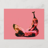 Roze rode Banaan Pop Art Cool Unieke Briefkaart (Voorkant)