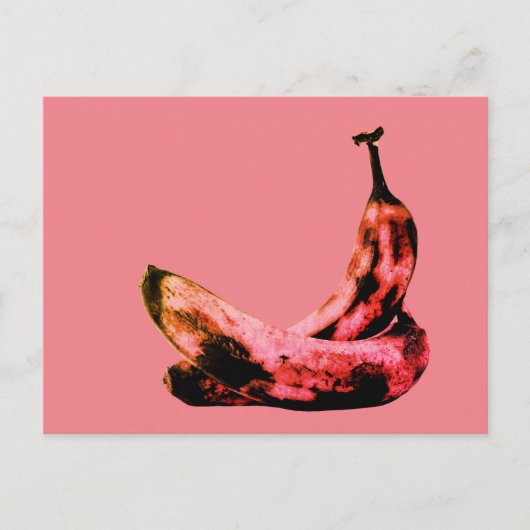 Roze rode Banaan Pop Art Cool Unieke Briefkaart (Voorkant)