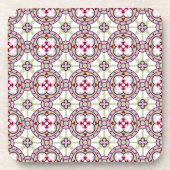  roze rode Barcelona Tile-band Bier Onderzetter (Voorkant)