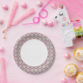  roze rode Barcelona Tile-band Papieren Bordje (Feest)