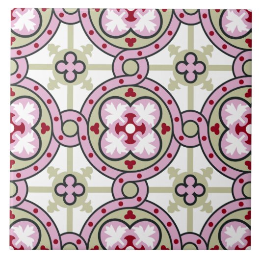 roze rode Barcelona Tile-band Tegeltje (Voorkant)