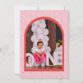 Roze Rode Berry Sweet One Girl 1e verjaardag Kaart (Achterkant)