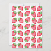 Roze Rode Bes Verliefd Aardbei Bruidsfeest Kaart (Achterkant)