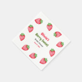 Roze & Rode Bes Zoete Aardbei Bruiloft Servet (Hoek)