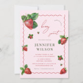Roze & rode bessen zoete aardbei Baby shower Kaart (Voorkant)